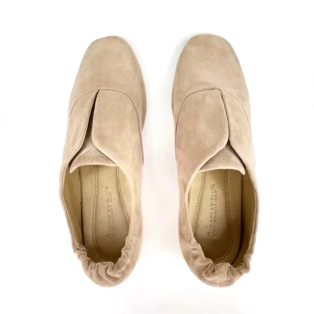 Chocolat Blu Shoes “Mario” Laceless Oxford Flats Tan Suede Women’s Size 6